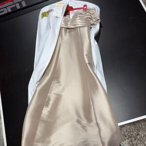 Elegant Strapless Cream Dress